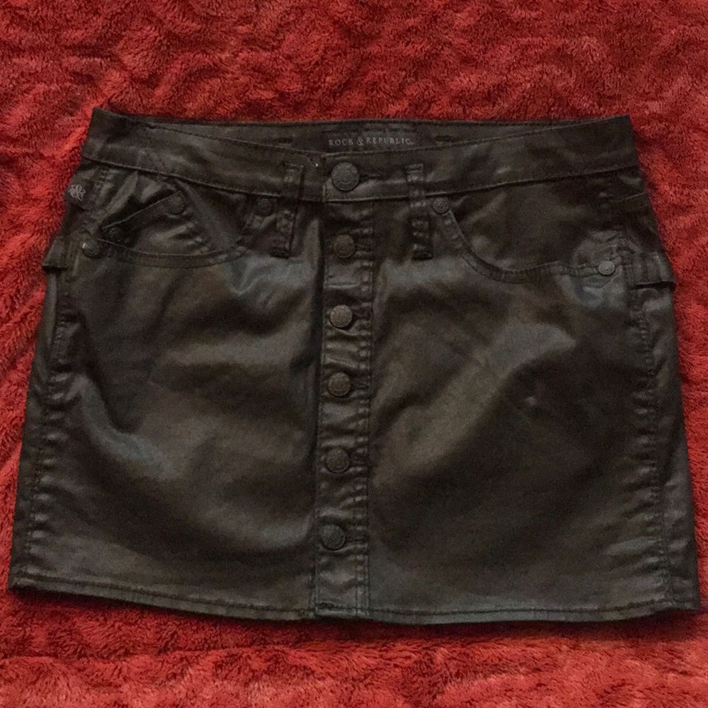 ROCK & REPUBLIC faux leather mini skirt
